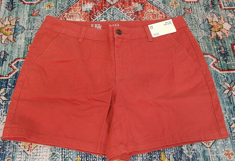 a.n.a Mid Rise Midi Short, Burnt Orange Women’s Size 16-NWT-RTL $32